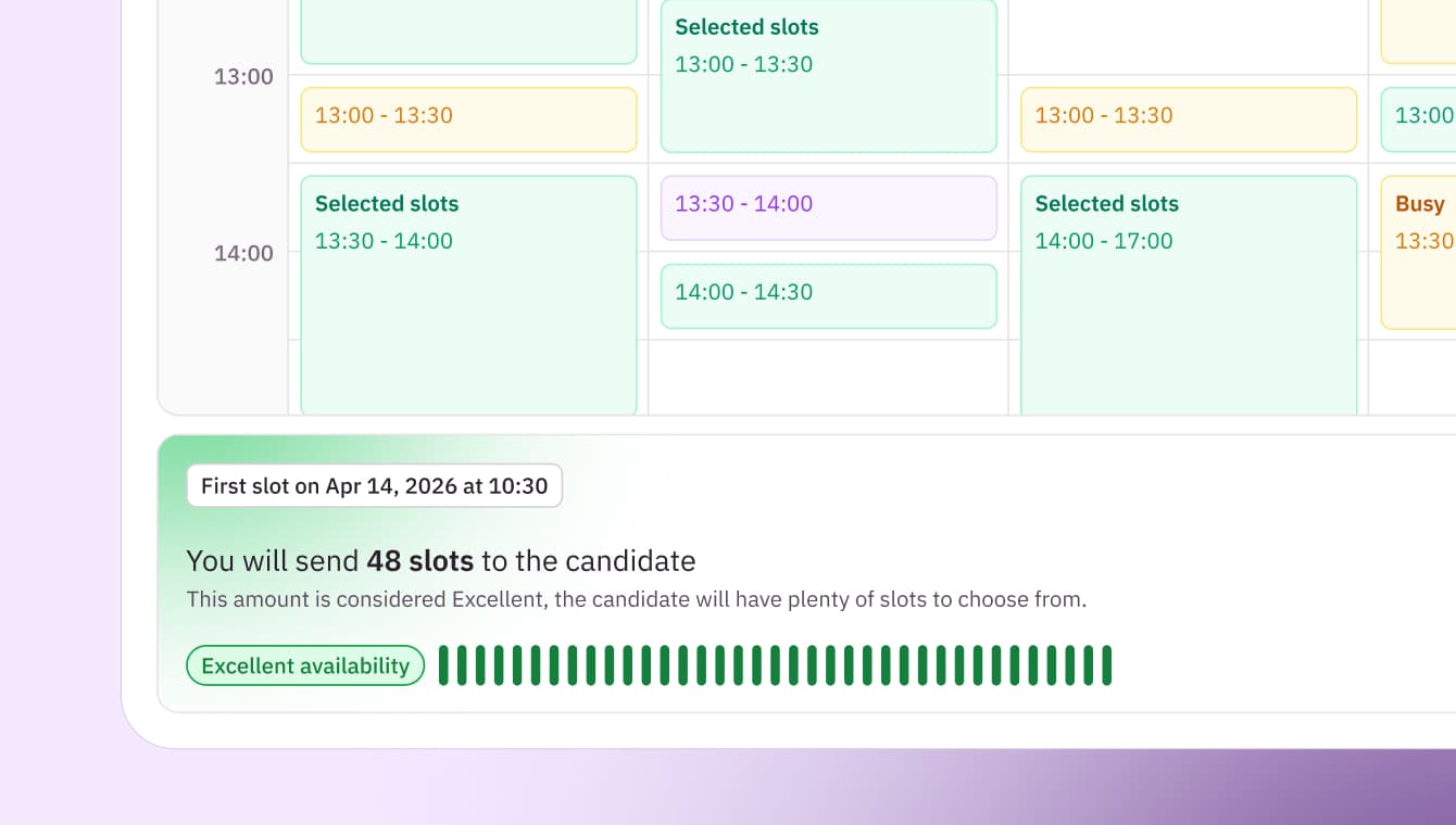 Phenom — scheduling availability banner cycling through states